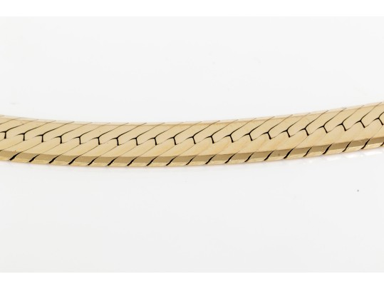 Classic 14K Herring Bone Chain Necklace