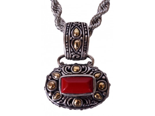 Samuel Benham BJC Sterling Silver, 18K Red Coral Jewelry Suite