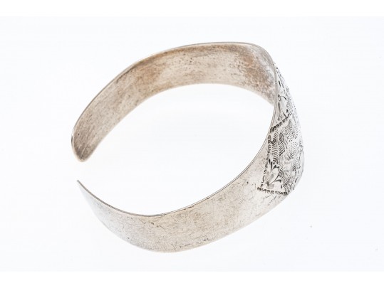 Sterling Etched Cuff Bracelet