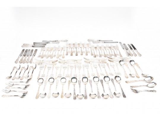 Lot Of Assorted Maker Complementary Sterling Silver Flatware, 112 Pieces