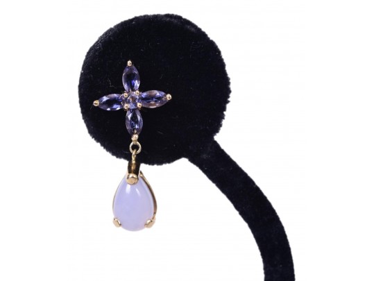 14K YG Chalcedony, Tanzanite Cocktail Ring & Earrings *UPDATED*