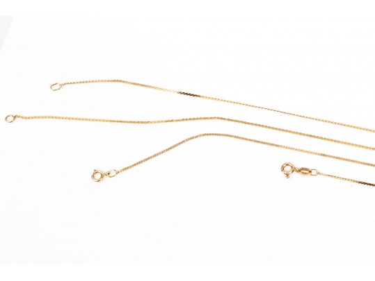 14K Serpentine Chain Necklaces And Bracelet