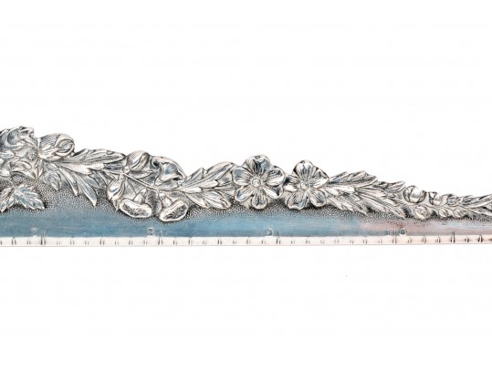 Sterling Silver Vintage Complementary Ornate Patterned Desk Set Items, Various Makers