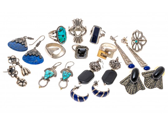 Lot Of Assorted Sterling, Silver Plate And Steel Jewelry Pieces