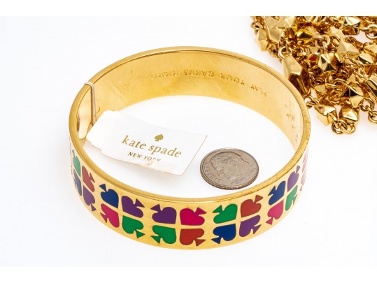 Lot Of Assorted Costume Jewelry, Including Two Costume Kate Spade Slip On Bangles