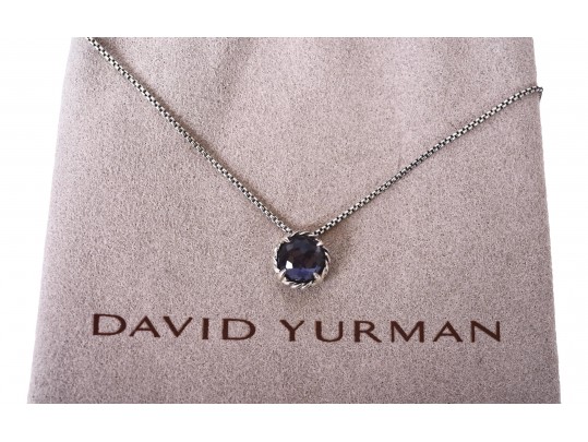 David Yurman Elegant Petite Chatelaine Sterling Silver Black Orchid Necklace