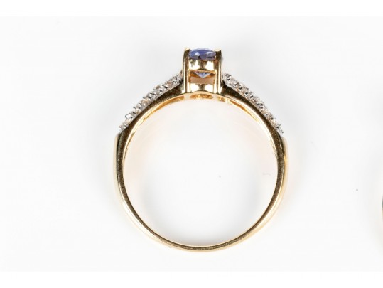 14K Tanzanite & Diamond RIng, SIze 6