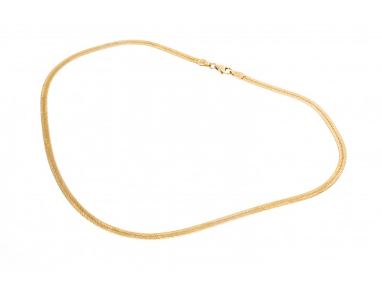 14K Italian Herringbone Chain Necklace