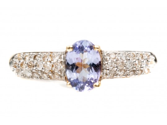 14K Tanzanite & Diamond RIng, SIze 6
