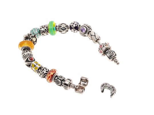 Colorful Sterling Beaded Bracelet