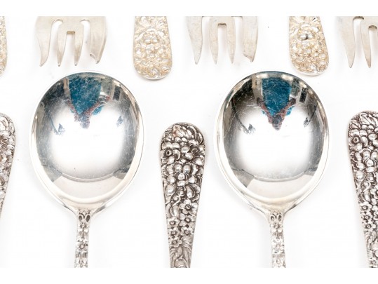 Lot Of Assorted Maker Complementary Sterling Silver Flatware, 112 Pieces