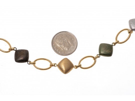 Unique 14K Multicolored Gold Chain Necklace