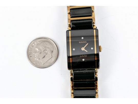 Rado Diamond Indices And Sleek Black Ceramic Band Quartz Watch