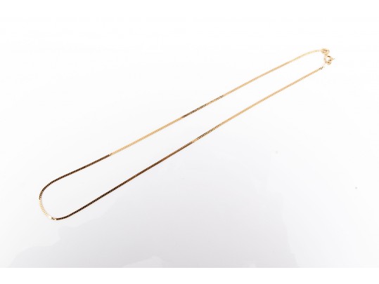 Slim 14K Herringbone Chain Necklace