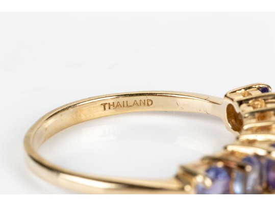 14K Purple-Blue Tanzanite Ring, Size 6
