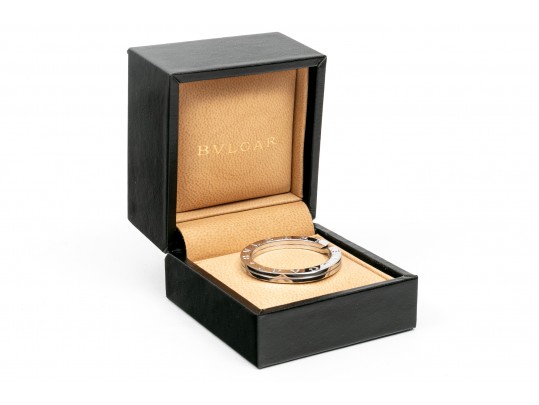 Bulgari Classic Sterling Silver Key Ring, Boxed