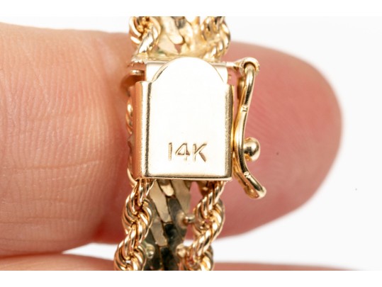 14K Herring Bone Chevron Chain Neckllace