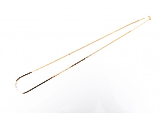 Simple 14K Herringbone Chain Necklace
