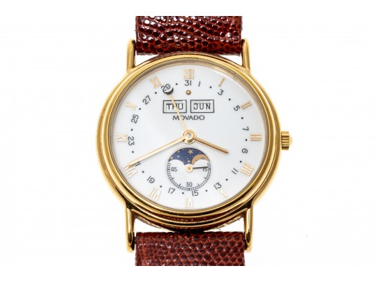 Movado Small Quartz Moon Phase Strap Watch