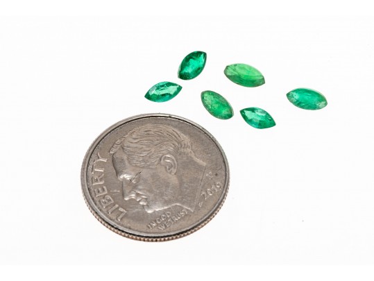 Loose Stones: 6 Marques Emeralds, 1.1 TCW