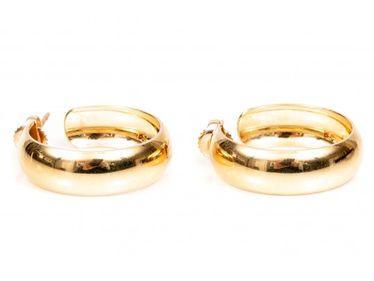 Understated 14K Polished Hoop Earrings