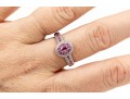 14K White Gold, Pink Sapphire And Diamond Ring, Size 11+
