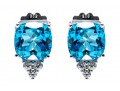Bright Blue And White Topaz Sterling Earrings