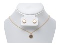 Sterling Necklace And Earrings Set With Mother Of Pearl And Topaz
