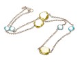 999 Fine Silver Peridot And Topaz Stationed Necklace