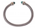David Yurman Cable Classic Sterling 14K Gold And Malachite Cuff Bracelet