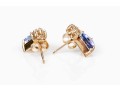Modern 14K Tanzanite And Diamond Earrings