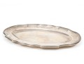 Vintage Classic French Silver Oval Tray, Chippendale Border With Beaded Edge
