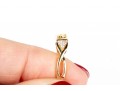 14K And Diamond Ring With 24K Textured Image, Size 7