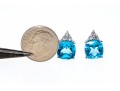 Bright Blue And White Topaz Sterling Earrings