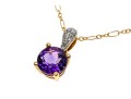 Delicate 14K Rich Purple Amethyst Pendant Necklace