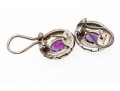 Textured Amethyst Set Sterling Silver Earrings