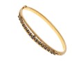 14k Yellow Gold Beautiful Hinged Sapphire Bangle Bracelet, App. 0.95 TCW