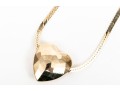 Romantic 14K Herringbone And Heart Pendant Necklace
