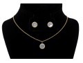 Sterling Necklace And Earrings Set With Mother Of Pearl And Topaz