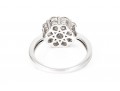 14K White Gold Radiant Princess And Round Brilliant Cut Diamond Cluster Ring, Size 7.25