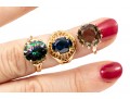 14K And 18K Colorful Gemstone Set Rings, Sizes 5, 6, 7
