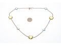 999 Fine Silver Peridot And Topaz Stationed Necklace