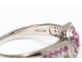 14K White Gold, Pink Sapphire And Diamond Ring, Size 11+