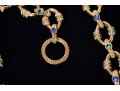 Franklin Mint The Sultan's Treasure 22K Gold Plated Necklace, Bracelet And Earrings Set