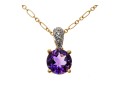 Delicate 14K Rich Purple Amethyst Pendant Necklace