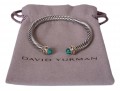 David Yurman Cable Classic Sterling 14K Gold And Malachite Cuff Bracelet
