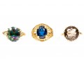 14K And 18K Colorful Gemstone Set Rings, Sizes 5, 6, 7
