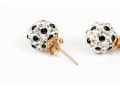 14K Black And White Zirconia Stud Earrings