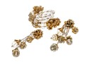MIriam Haskell Stunning Double Row Crystal And Flower Bracelet And Earrings Set