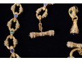 Franklin Mint The Sultan's Treasure 22K Gold Plated Necklace, Bracelet And Earrings Set